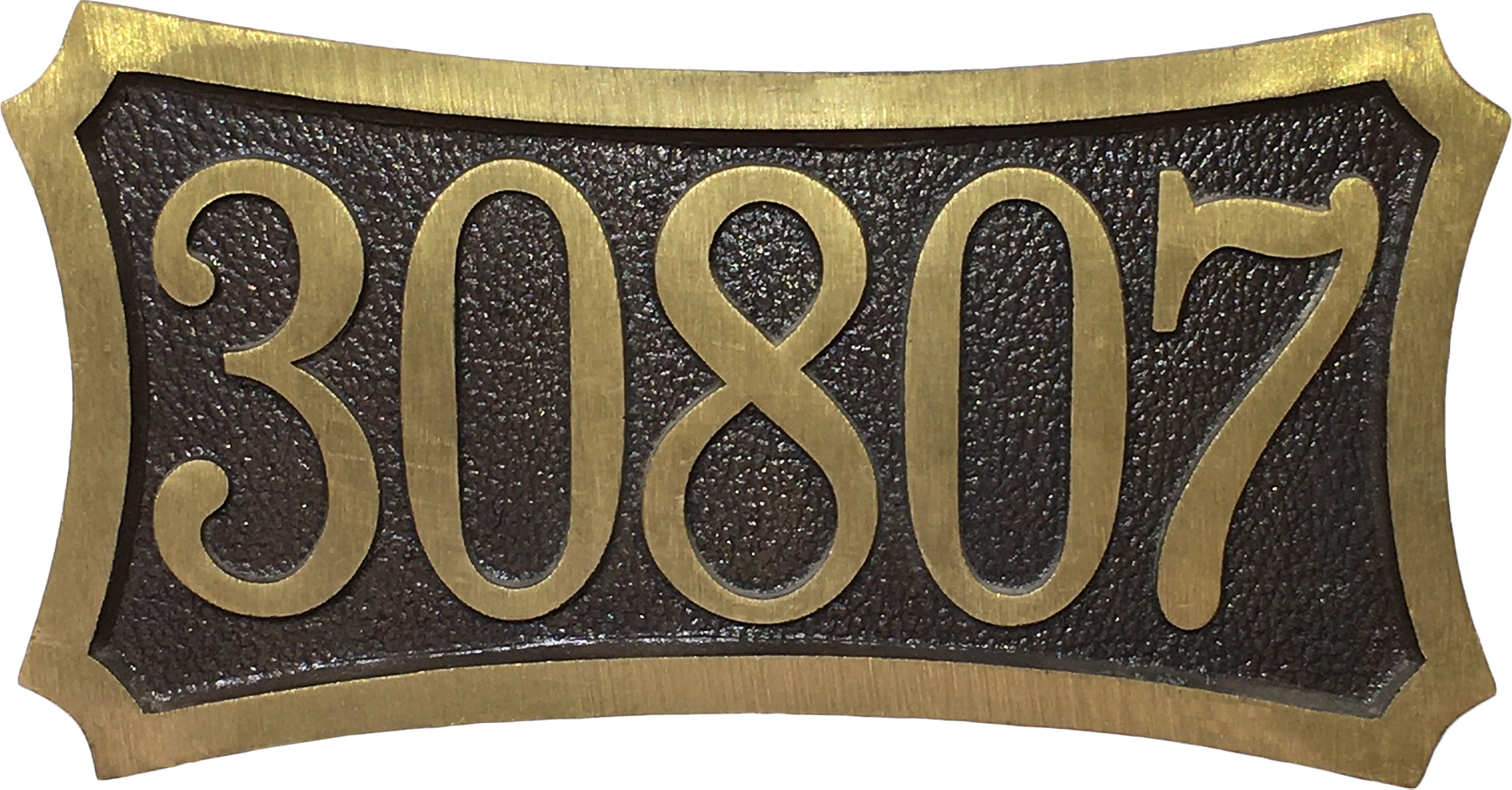 Yellow Brass 5 number address plaque 