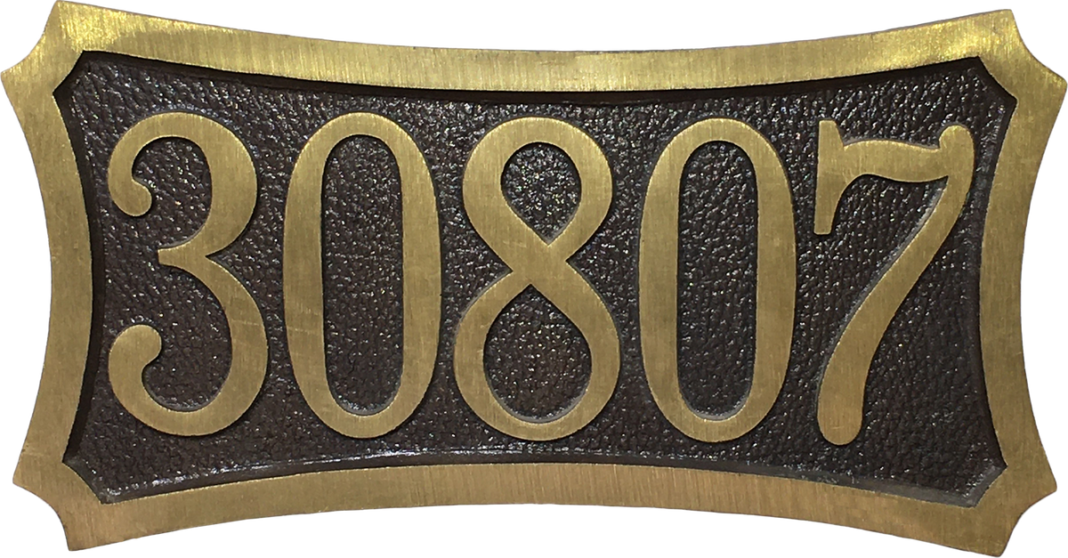 Yellow Brass 5 number address plaque 