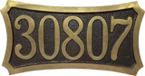 Yellow Brass 5 number address plaque 