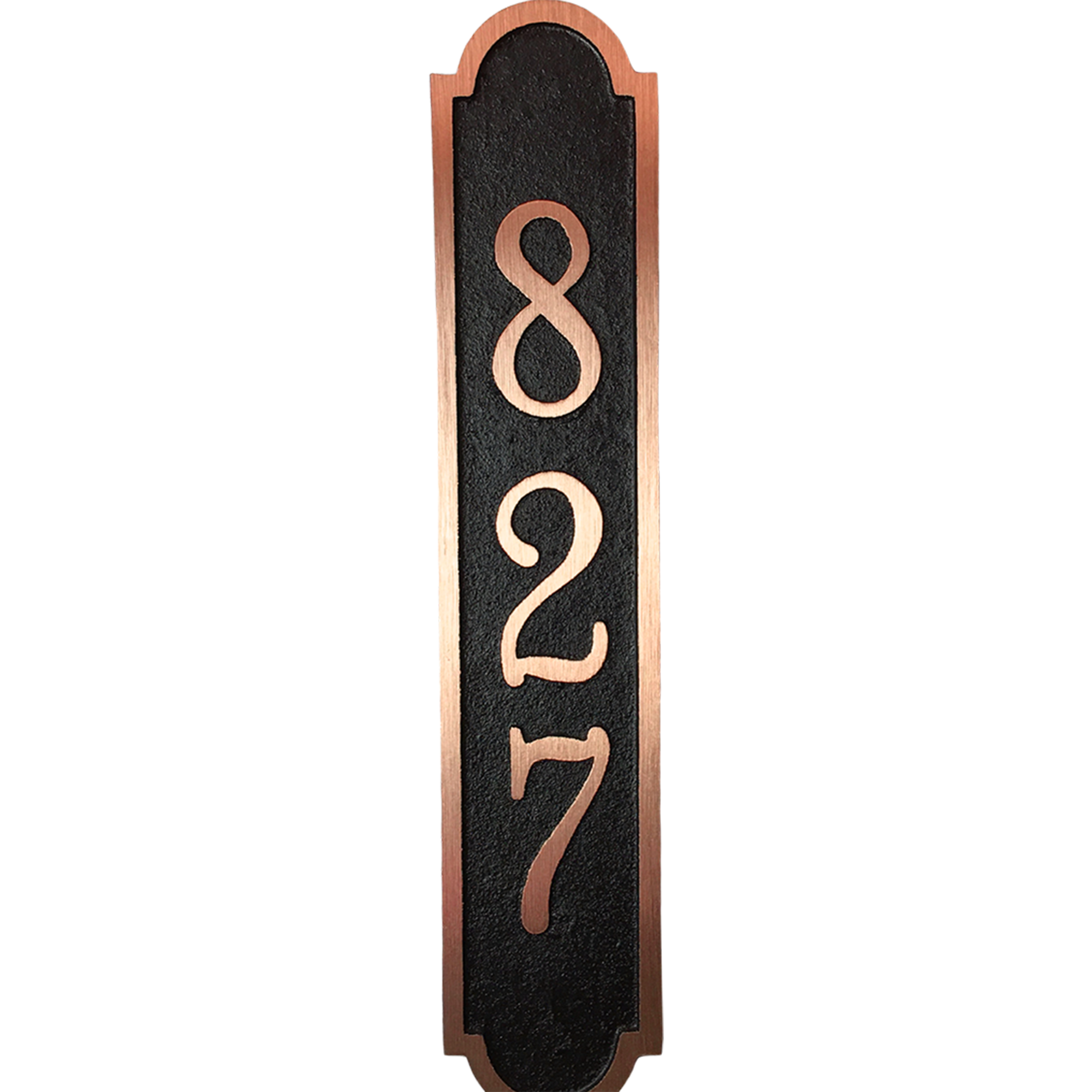 Vertical solid Red Brass address plaque 