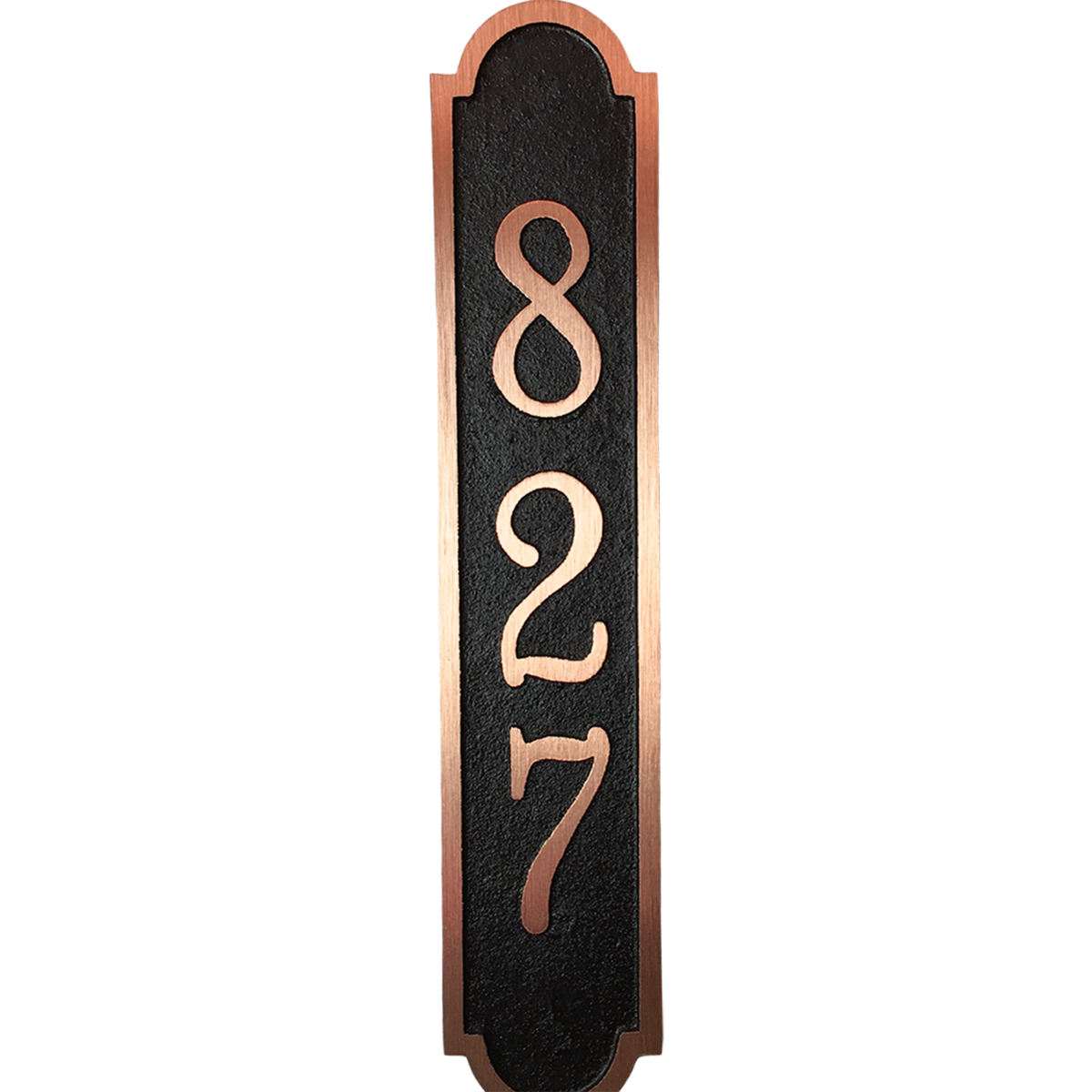 Vertical solid Red Brass address plaque 