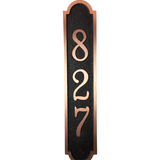 Vertical solid Red Brass address plaque 