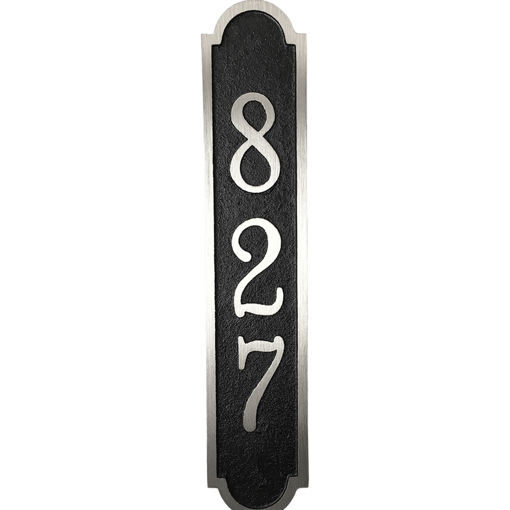 Vertical solid Aluminum address plaque 