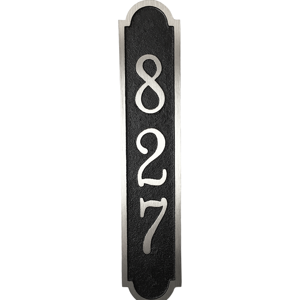 Vertical solid Aluminum address plaque 