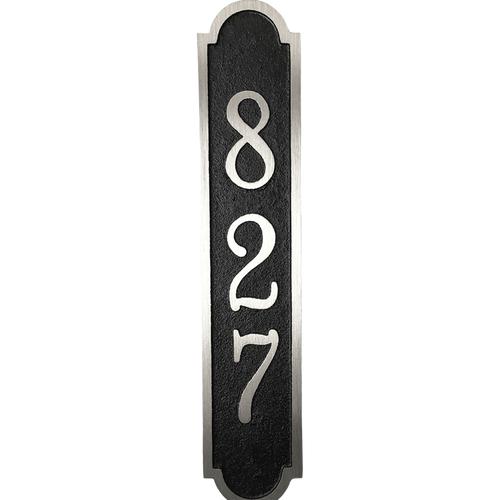Vertical solid Aluminum address plaque 