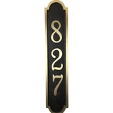 Vertical solid Yellow Brass address plaque 