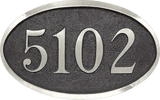 Oval Aluminum address plaque - 10"