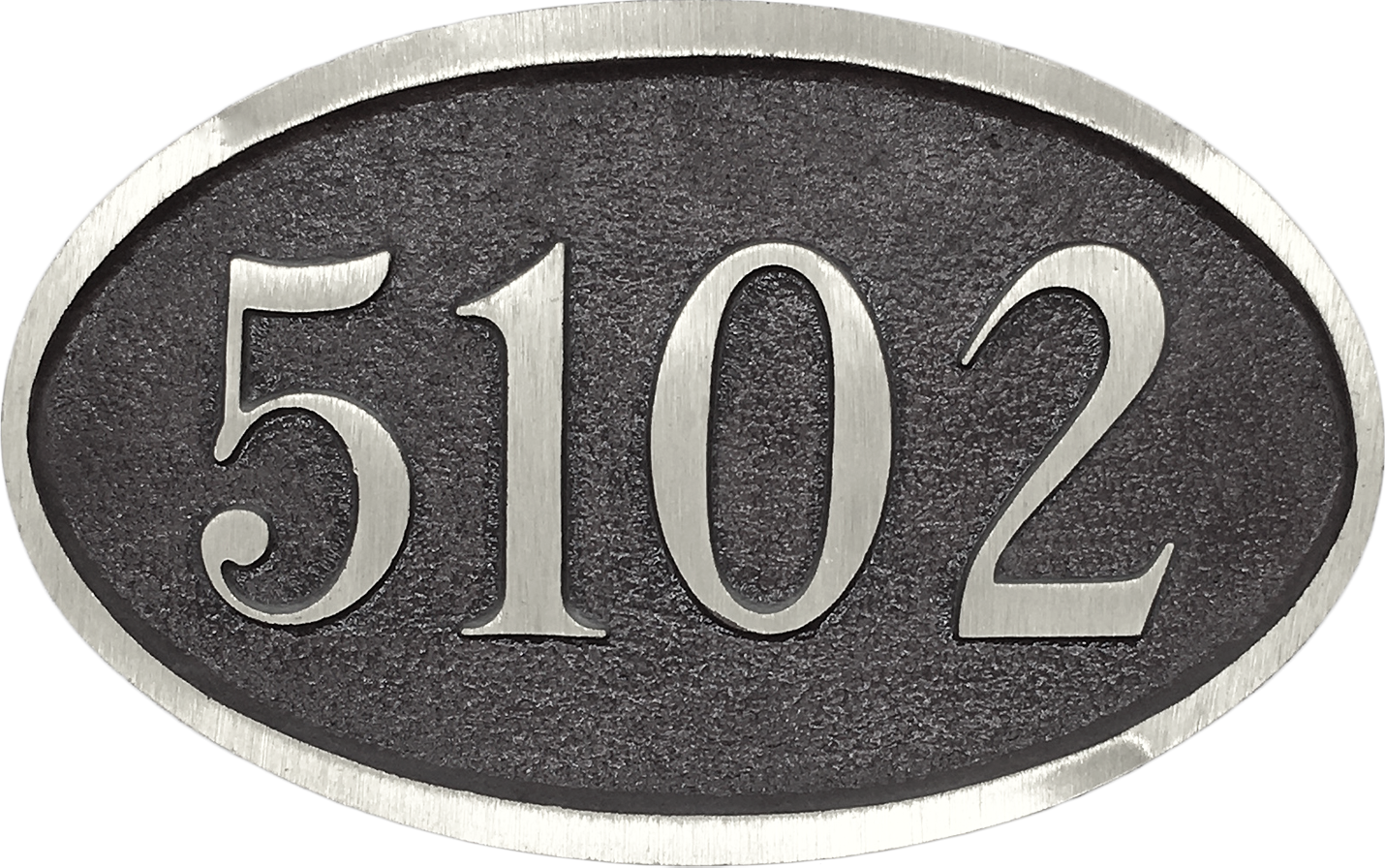 Oval Aluminum address plaque - 10"