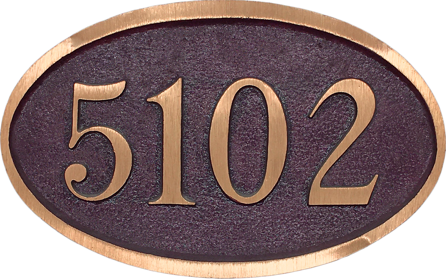 Oval Yellow Brass address plaque - 10