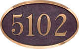 Oval Yellow Brass address plaque - 10"
