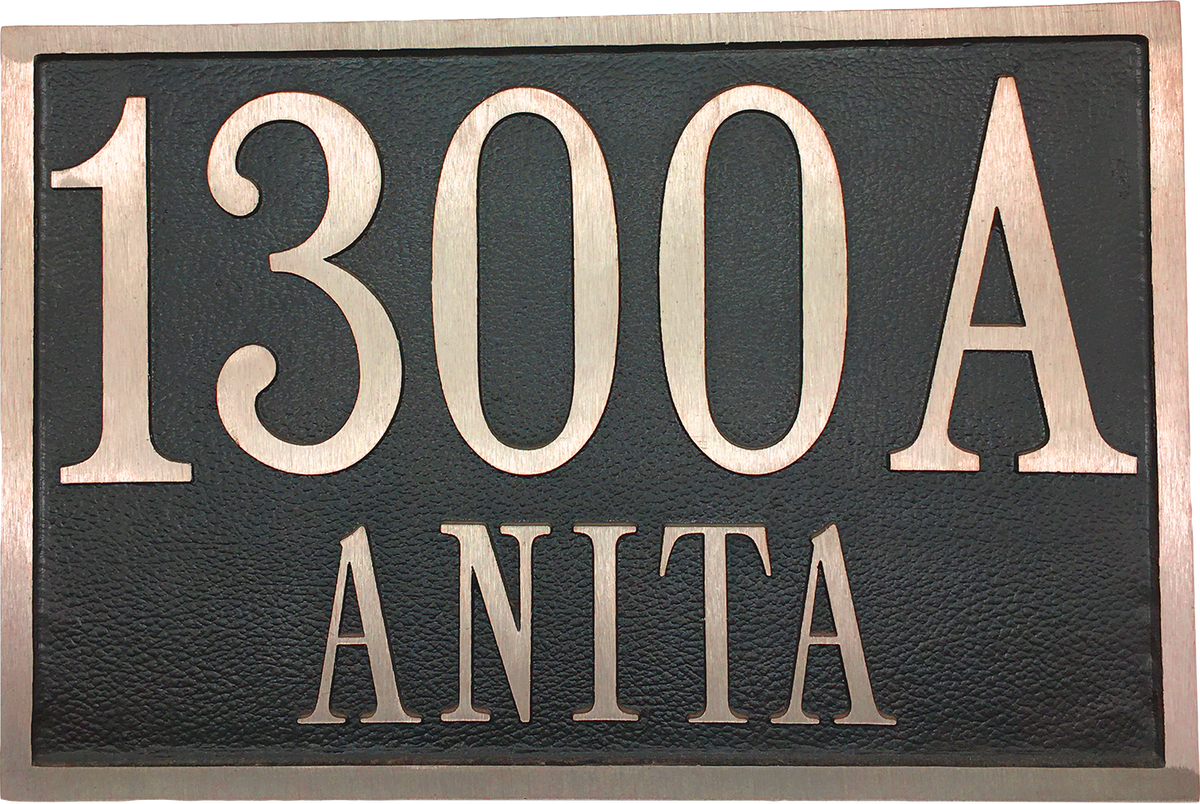 Red Brass address plaques |Made in America - 6"