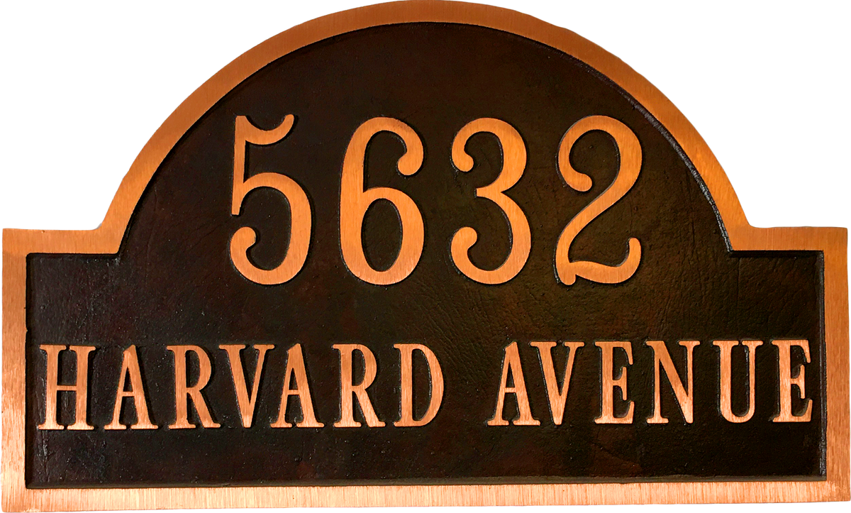 Red Brass address plaque |Made in America - 20"W