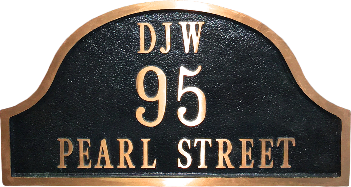 Arch Red Brass address plaque - 17"