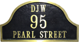 Arch Yellow Brass address plaque - 17"