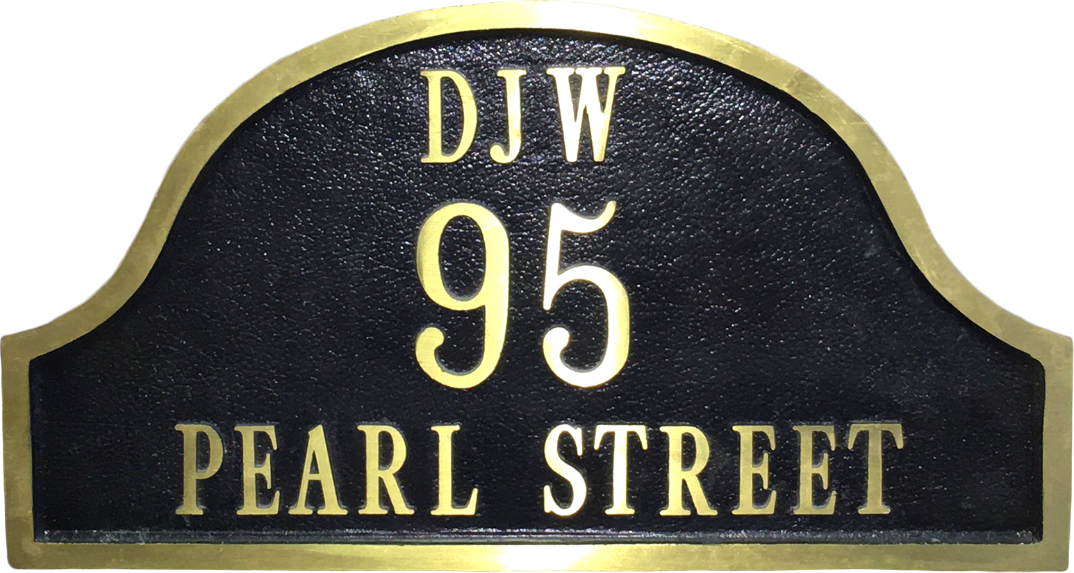 Arch Yellow Brass address plaque - 17"