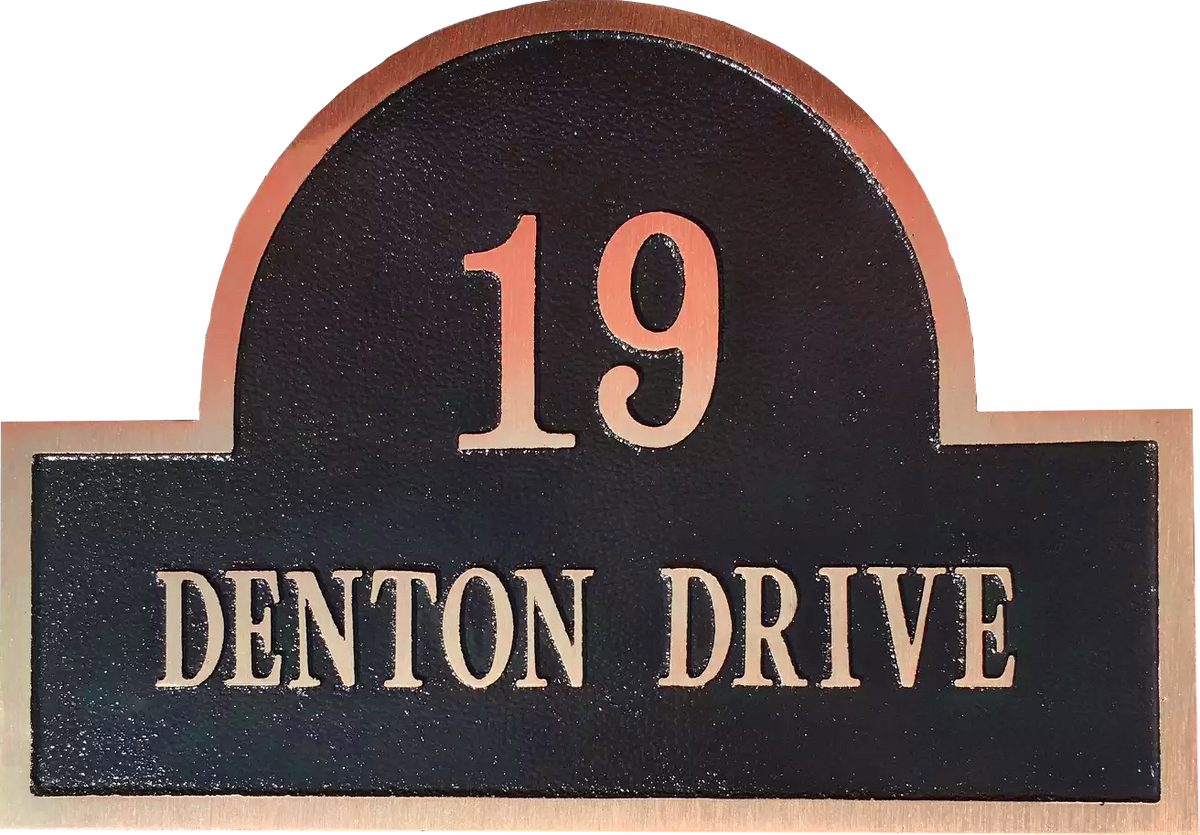 Arch Red Brass address plaque - 20"