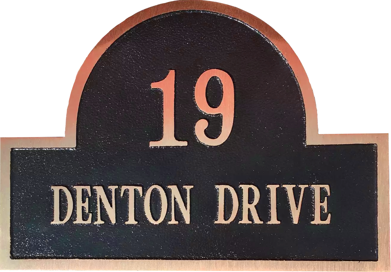 Arch Red Brass address plaque - 20"