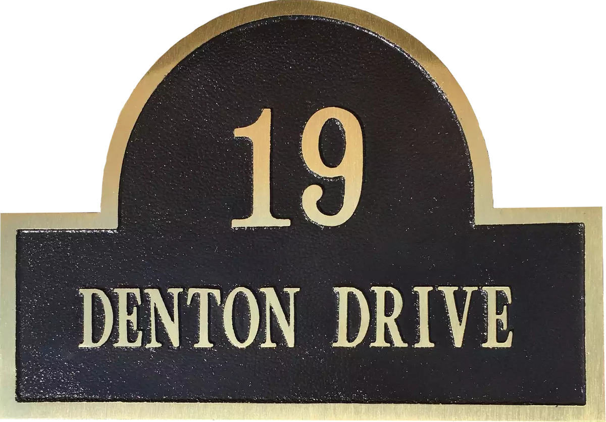 Arch Yellow Brass address plaque - 20"