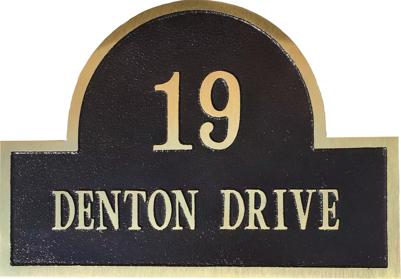 Arch Yellow Brass address plaque - 20"