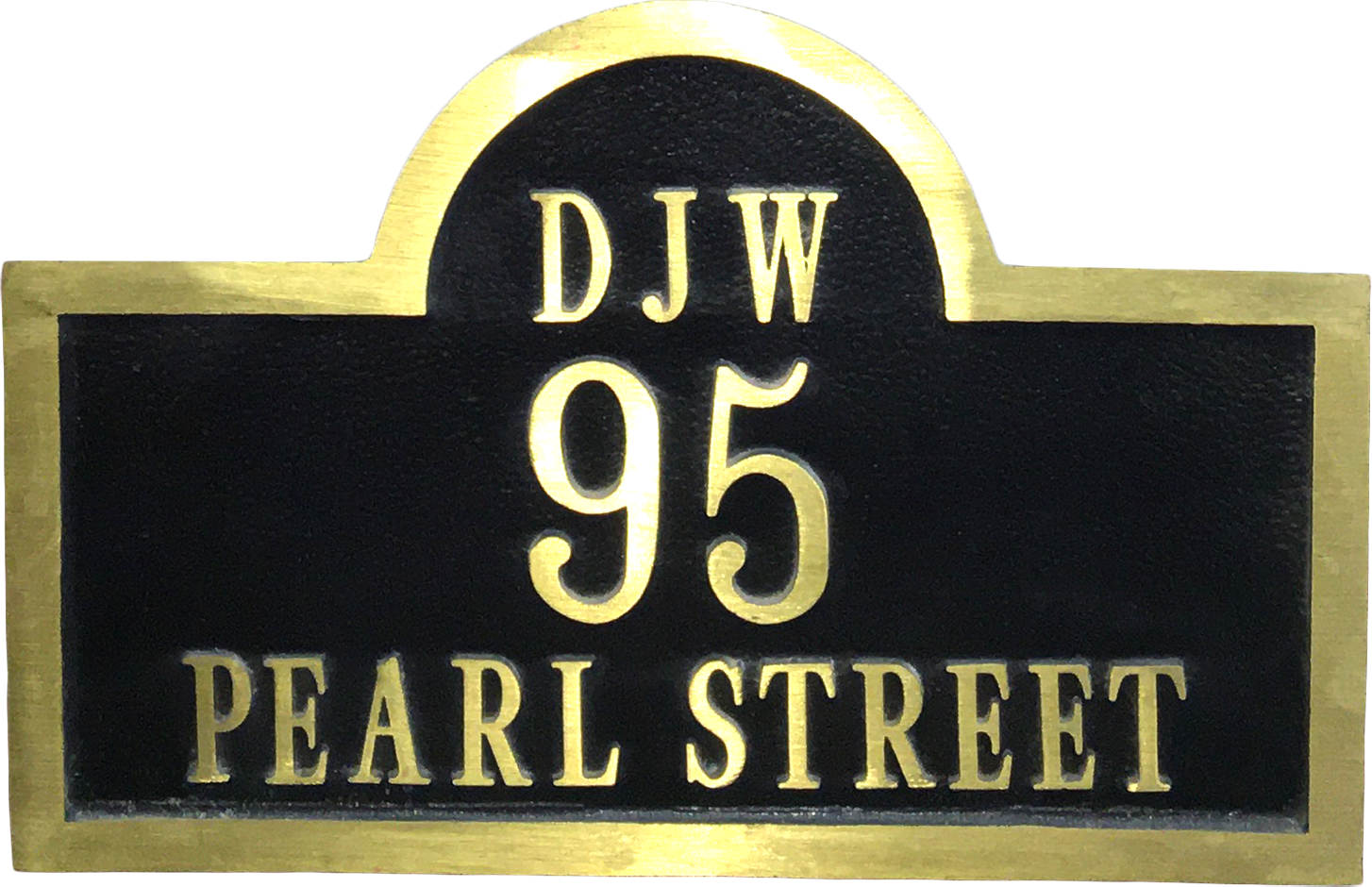 Arch Yellow Brass address plaques 