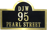 Arch Yellow Brass address plaques 
