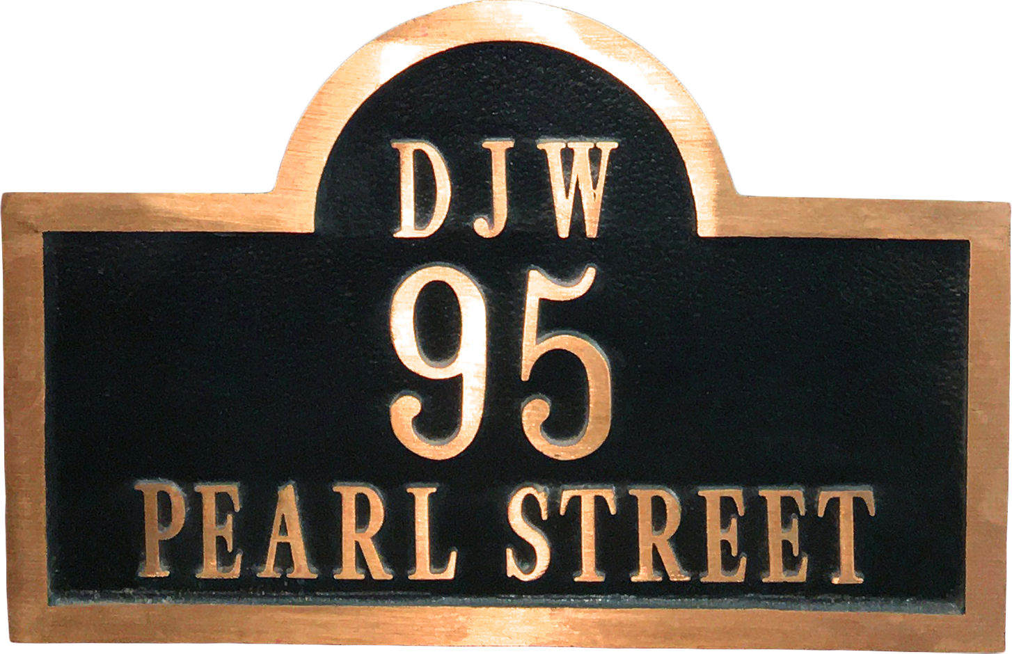 Arch Red Brass address plaques 