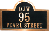 Arch Red Brass address plaques 