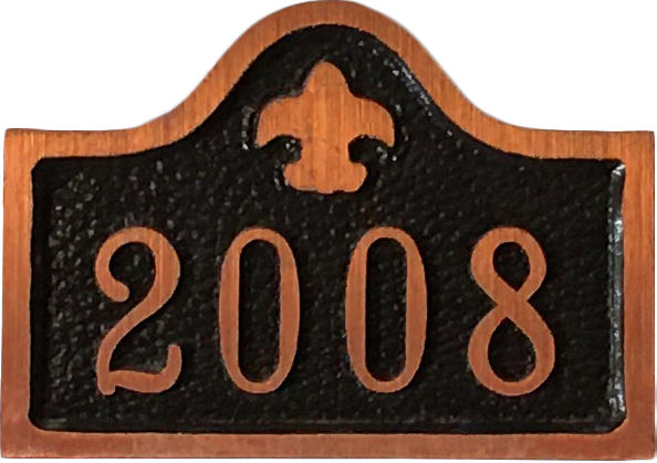 Fleur de Lis Red Brass address plaque - 3" 