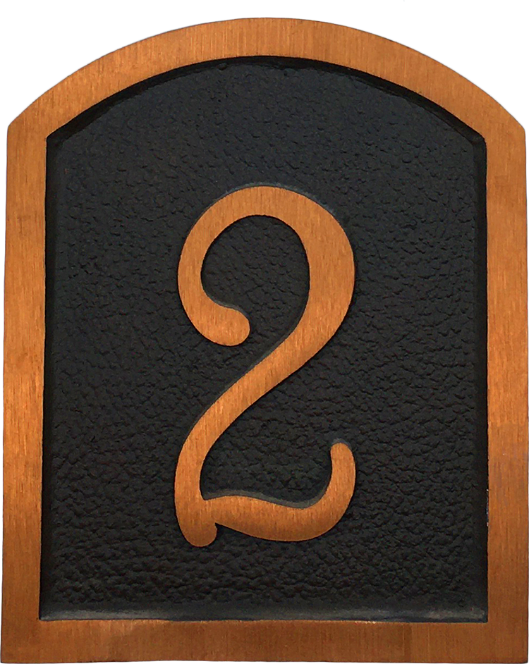 Apt. Red Brass address plaques - 6"