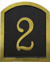 Apt. Yellow Brass address plaques - 6"