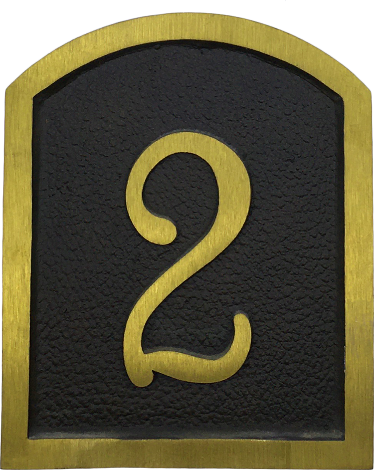 Apt. Yellow Brass address plaques - 6"