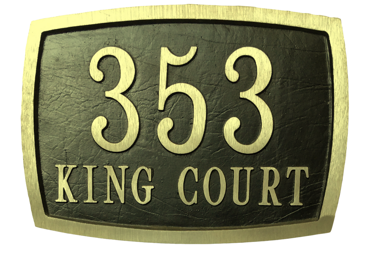 Red Brass address plaques - 9"