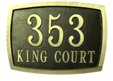Red Brass address plaques - 9"