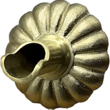 flower round metal water scupper |spout - 6.75 In - Yellow Brass