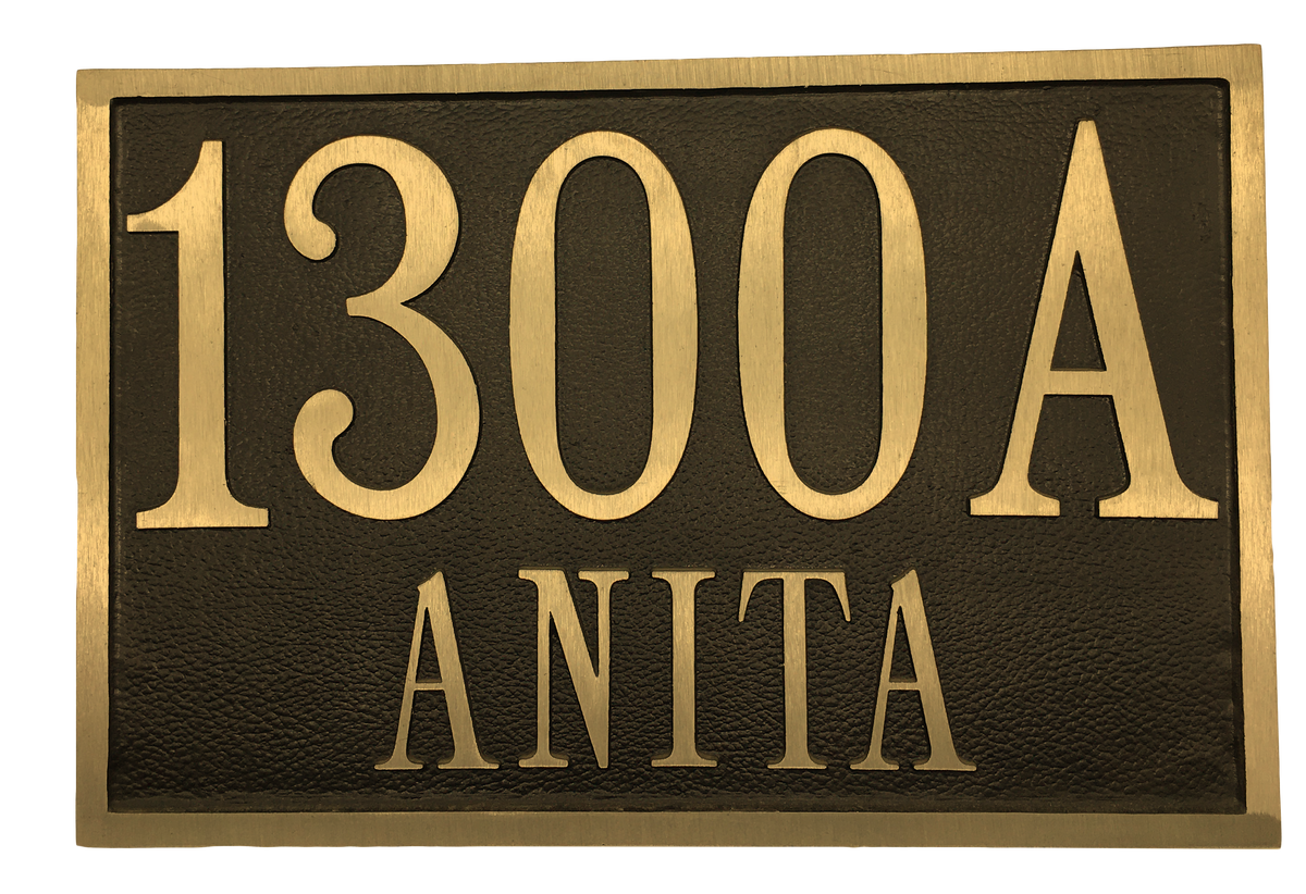 Yellow Brass address plaques |Made in America - 6"