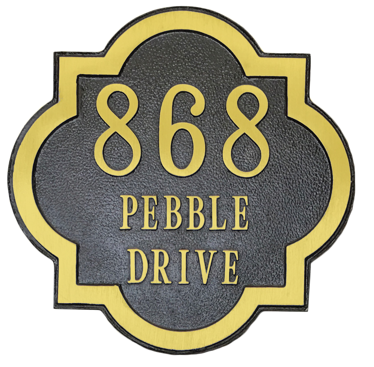 Round Red Brass address plaque - 15"