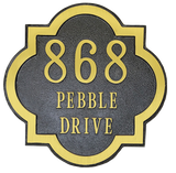 Round Red Brass address plaque - 15"