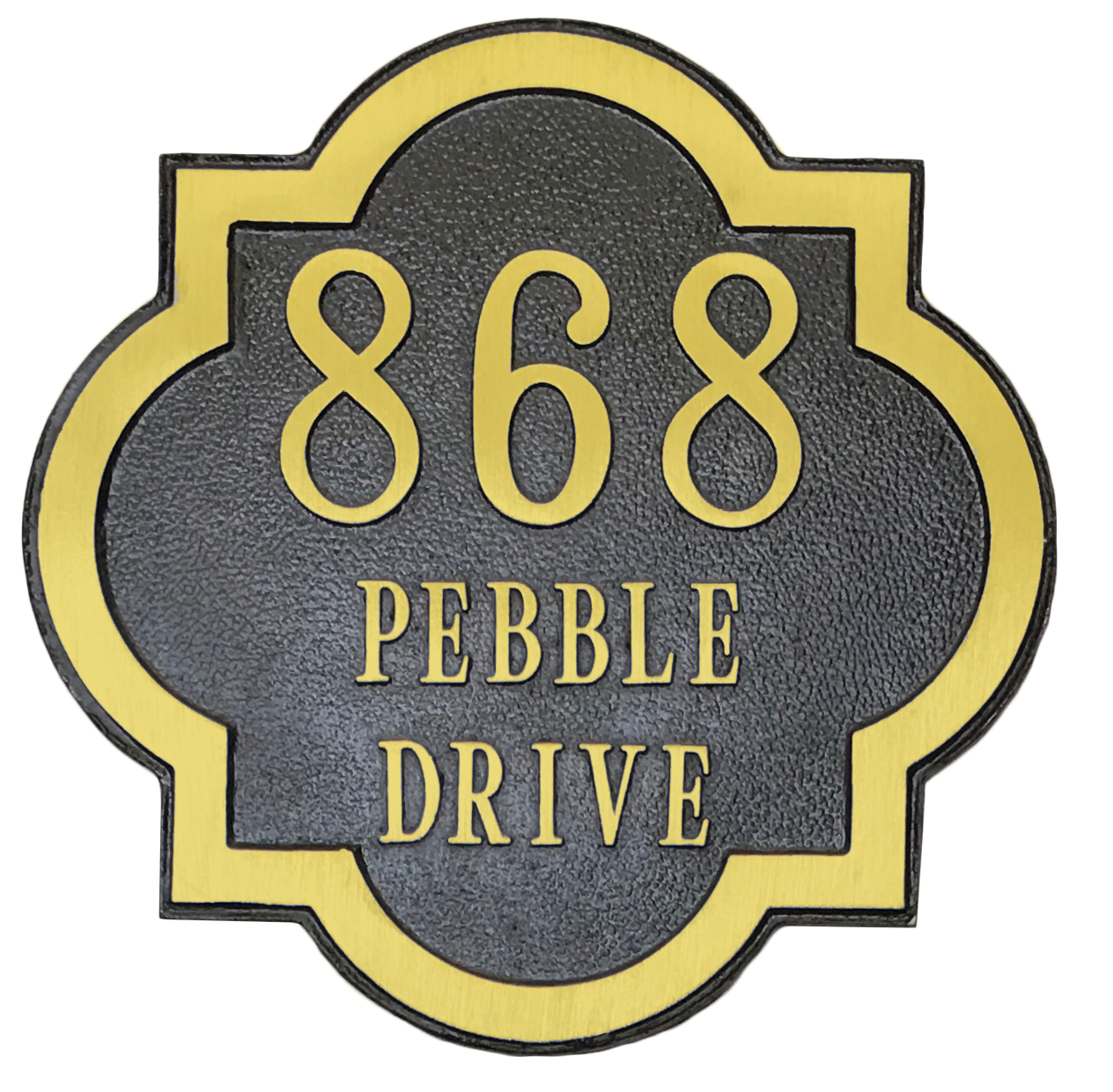 Round Red Brass address plaque - 15"