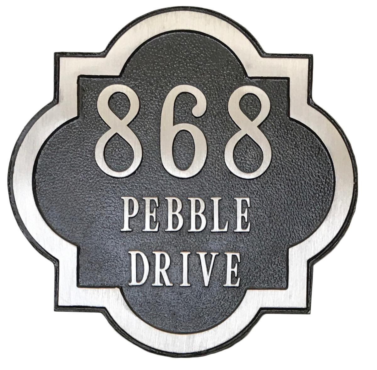 Round Aluminum address plaque - 15"