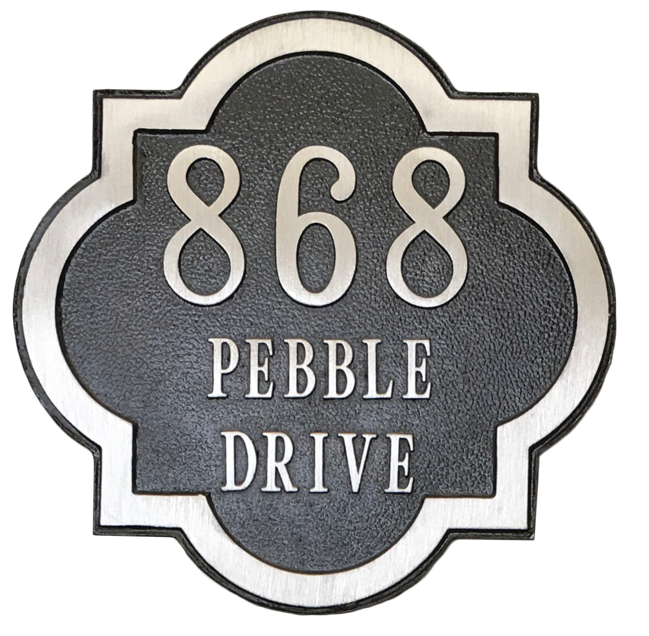 Round Aluminum address plaque - 15"