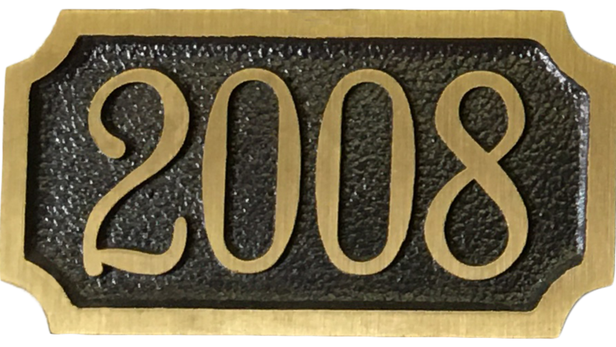 Maillbox Yellow Brass address plaques - 4-3/4