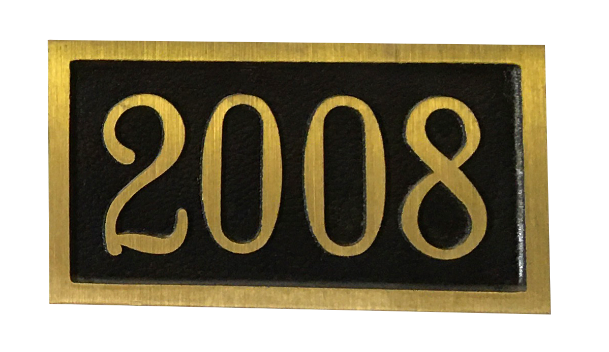 Small Yellow Brass address plaque - 3"H