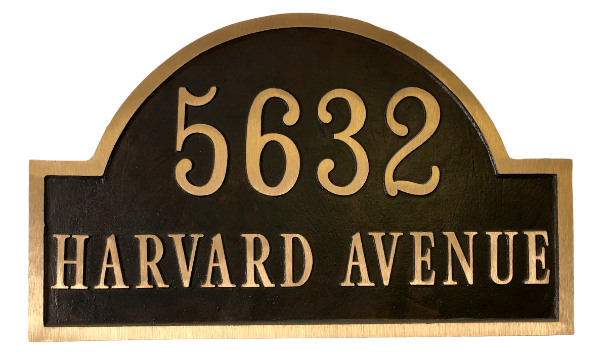 Yellow Brass address plaque |Made in America - 20"W