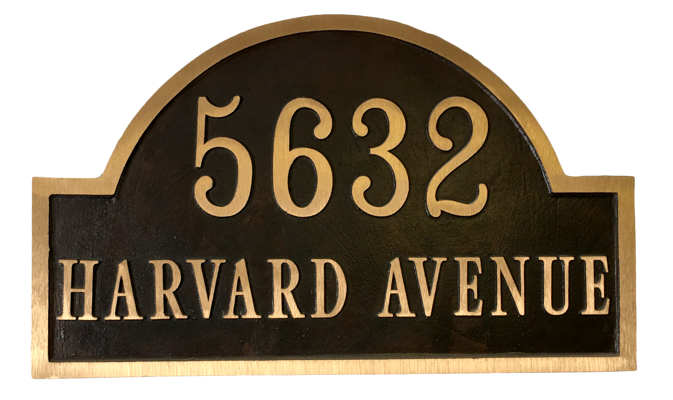 Yellow Brass address plaque |Made in America - 20"W