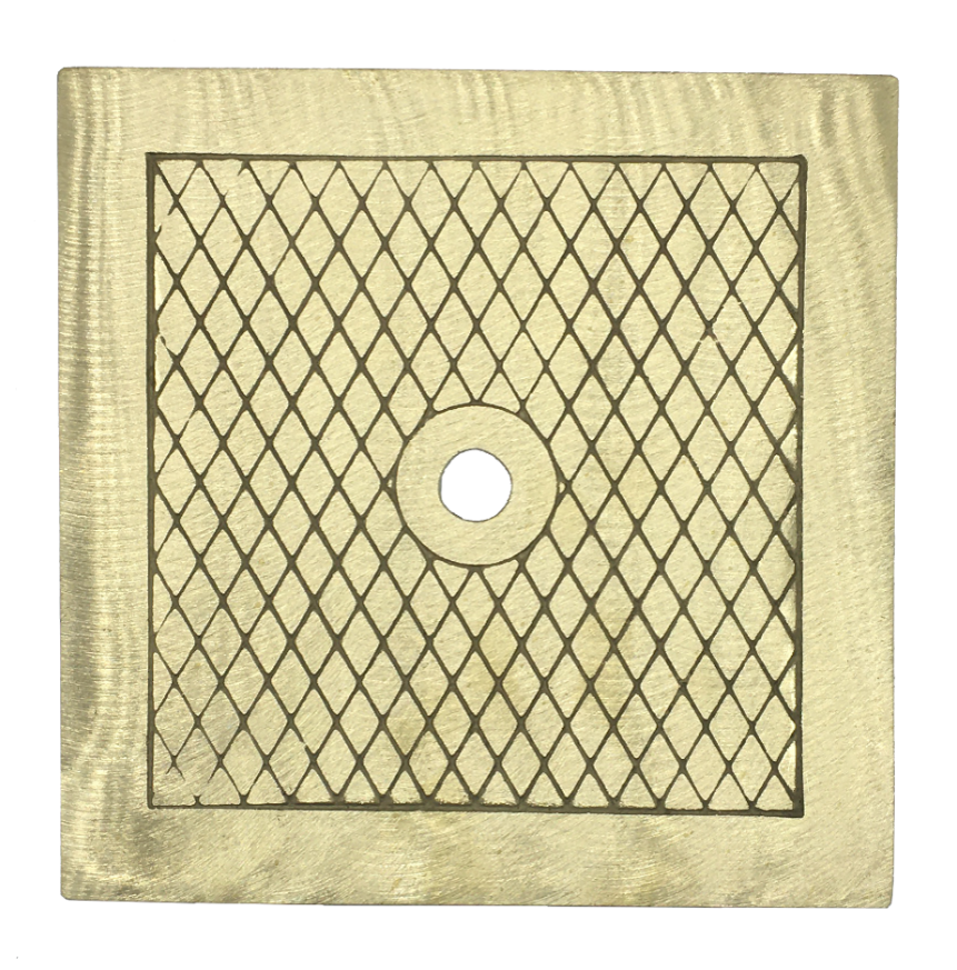 Yellow Brass square skimmer lid - 9-7/8" 