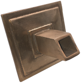 metal water spout | scupper with square backplate - 6 In - Yellow Brass