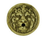 lion head metal water scupper | spout- Yellow Brass
