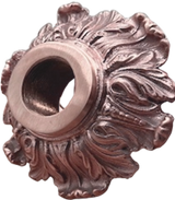flower round metal water scupper |spout - 6 In - Red Brass