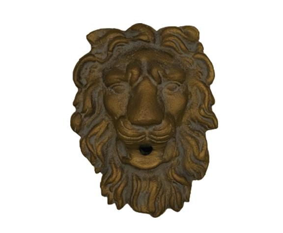 majestic lion head metal water scupper |spout- Red Brass