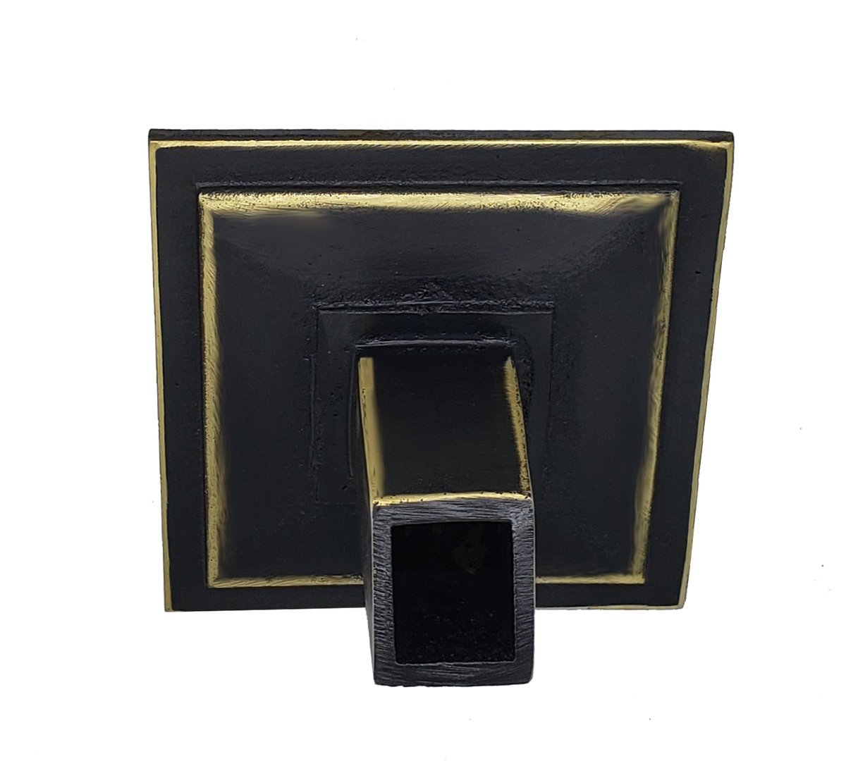 metal water spout | scupper with square backplate - Yellow Brass